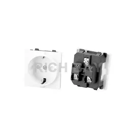 German / Schuko Socket Outlet, 50X50/45X45, 16A