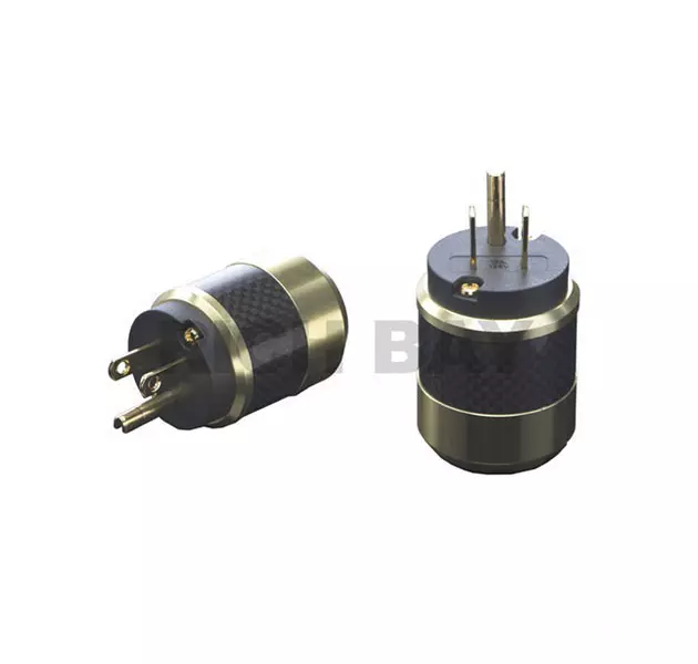 NEMA 5-15P, Gold plating, Carbon shell