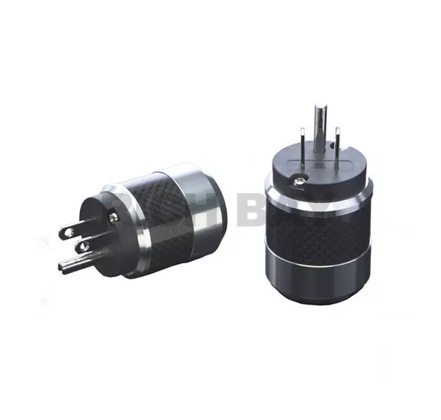 NEMA 5-15P, Rhodium platng, Carbon  shell