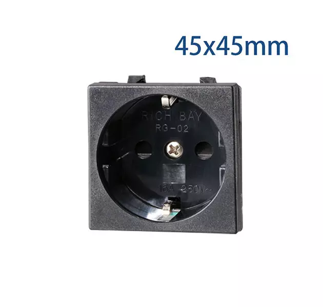Schuko Outlet 45x45mm 1U